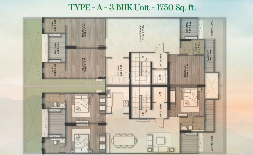 3BHK ,The Florett Enclave | Dhanbhumi