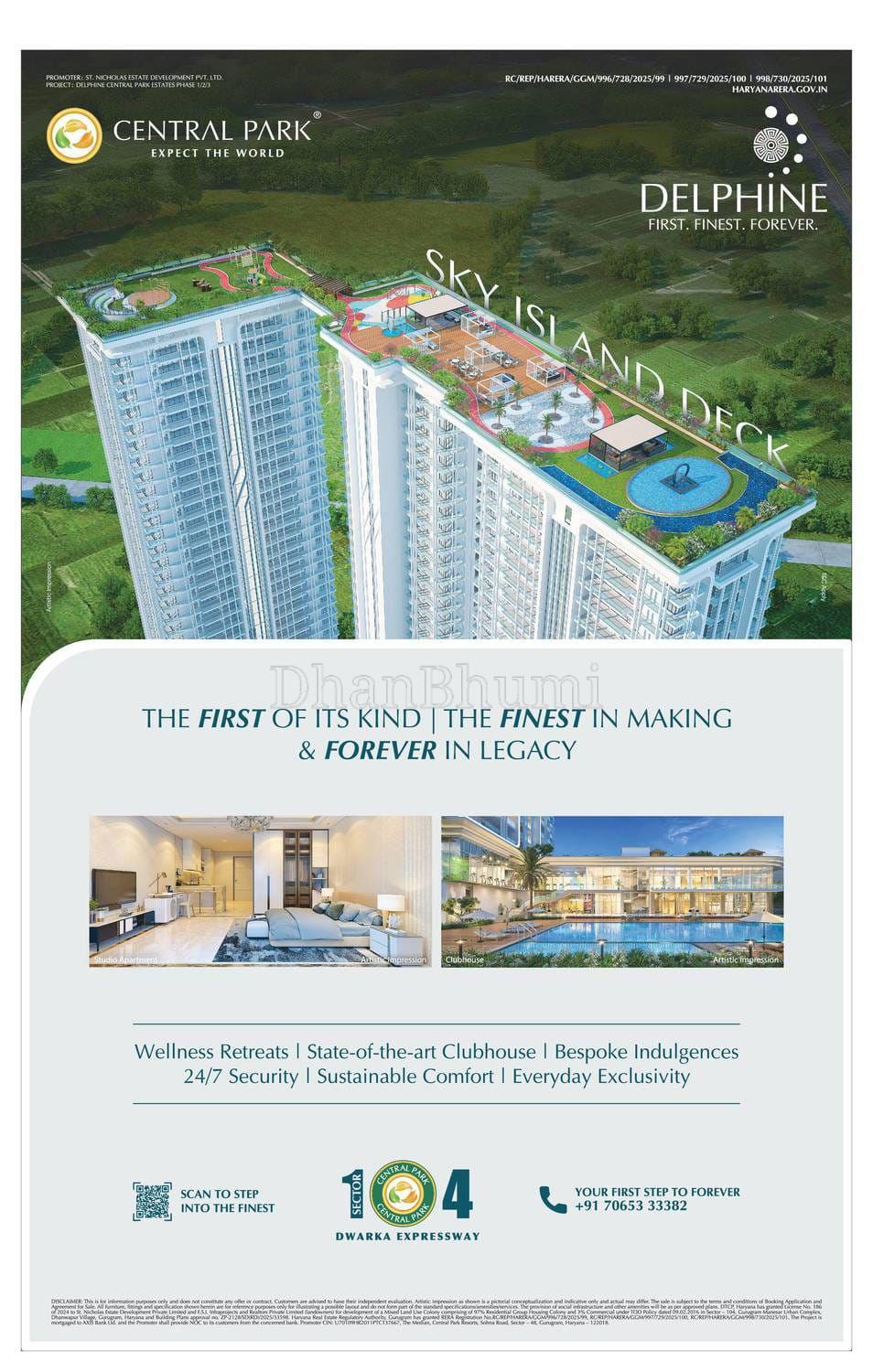 3BHK ,Central Park 104 | Dhanbhumi